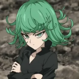 📎 b87cd6c0 Tatsumaki One-Punch Man anime, one-punch man, tatsumaki, character, green hair telegram sticker