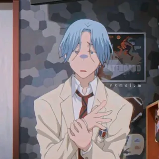 🔵 009717e8 Reki Kyan SK8 the Infinity 动漫, SK8 the Infinity, 喜屋武历, 贴纸, 插画 telegram sticker