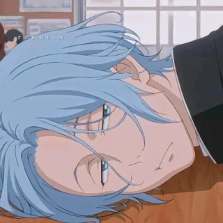 🔵 1edfd118 动漫, 蓝发, 漫画, 男性, 肖像, 动画 telegram sticker