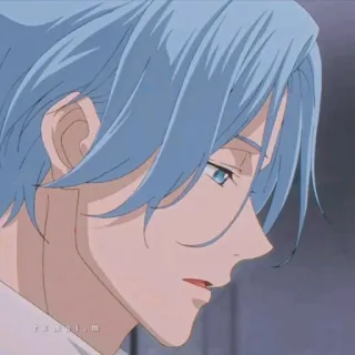 🔵 9332953f rxmoi.m 动漫, 蓝发, 肖像, 角色, 漫画 telegram sticker