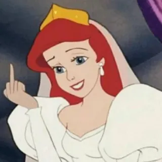 🥂 ee32497c Ariel The Little Mermaid Prinzessin, Disney, Stinkefinger, Cartoon telegram sticker