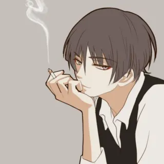 🚬 3d738aec อนิเมะ, สูบบุหรี่, บุหรี่, ภาพเหมือน, การ์ตูน, ผู้ชาย telegram sticker