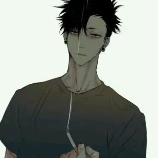 🚬 8407a38a อนิเมะ, บุหรี่, สูบบุหรี่, ผู้ชาย, เท่, ตัวละคร telegram sticker