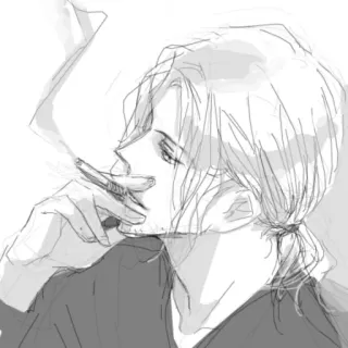 🚬 bfee2dbe สูบบุหรี่, บุหรี่, ผู้ชาย, ภาพร่าง, ภาพวาด, ควัน telegram sticker