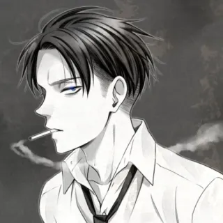🚬 026a5c56 Levi Ackerman Attack on Titan Anime, Manga, Merokok, Levi, Attack on Titan telegram sticker