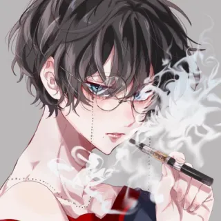 🚬 894a382c Anime, Vaping, Merokok, Potret, Kacamata telegram sticker