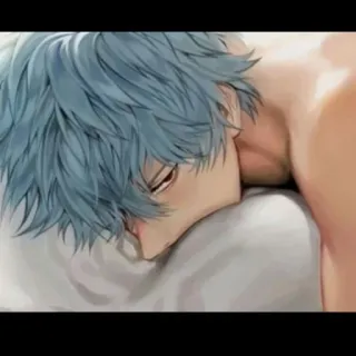 🚬 8c457acb Anime, Karakter, Sedih, Seni, Rambut biru telegram sticker