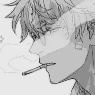 🚬 cdf4d102 rokok, merokok, anime, manga, karakter, sketsa telegram sticker