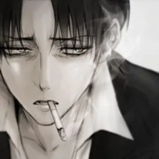 🚬 f997787c Levi Ackerman Attack on Titan Levi, Attack on Titan, Merokok, Anime telegram sticker