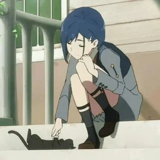 ✨ aeba9b59 Ichigo Darling in the Franxx Аниме, Девушка, Кот, Милый, Мультфильм telegram sticker