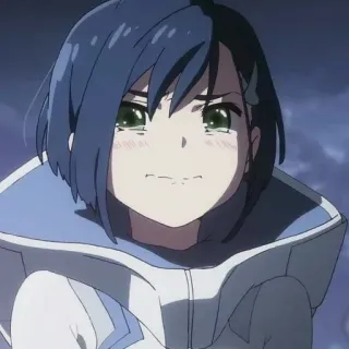 ✨ fd49f0c2 Ichigo Darling in the Franxx Аниме, Мультфильм, Грустно, Девушка, Ичиго, Darling in the Franxx telegram sticker