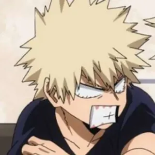 💥 894b3f8a Bakugo My Hero Academia 애니메이션, 만화, 캐릭터, 화난, 금발, 나의 히어로 아카데미아, 바쿠고, 스티커 telegram sticker