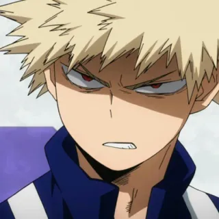 💥 a9bf8c07 Bakugo Katsuki My Hero Academia 애니메이션, 나의 히어로 아카데미아, 바쿠고, 바쿠고 카츠키, 화난, 표정 telegram sticker