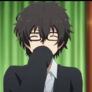 🤭 3cf3e15c Anime, Uomo, Occhiali, Personaggio, Ritratto telegram sticker