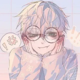 ☺ 977c1d46 Anime, Cartone animato, Personaggio, Disegno, Occhiali, Arrabbiato, Arte telegram sticker