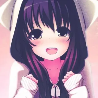 😃 c8ad69f6 Anime, Ragazza, Cartone animato, Carino, Felice, Sorridendo, Kawaii telegram sticker