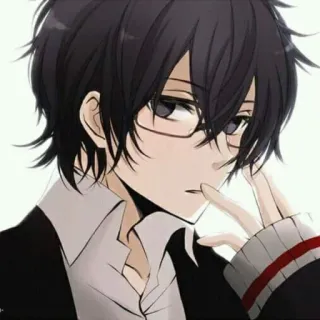 😶 ee563738 Anime, Ragazzo, Occhiali, Manga, Personaggio, Illustrazione telegram sticker