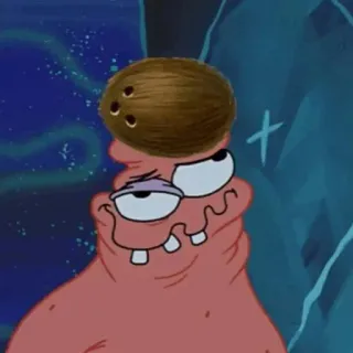🍔 66c04c25 Patrick Star SpongeBob SquarePants patrick, spongebob, kokosnuss, cartoon, lustig, albern whatsapp sticker