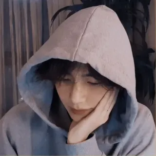 🐚 8b7afc8a hoodie, portrait, indoor, person, teen telegram sticker