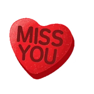 😍 4a80435c MISS YOU miss you, heart, love, valentine's day, candy heart, relationship, romantic telegram sticker