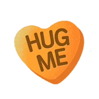 😌 a2bc7600 HUG ME candy heart, hug, love, valentine's day, sweet telegram sticker