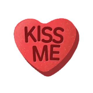 🖖 cd3388c2 KISS ME valentines day, candy, heart, kiss telegram sticker