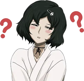 ❔ 63f972d0 อนิเมะ, เครื่องหมายคำถาม, สับสน, ตัวละคร, ผู้หญิง, ไม่แน่ใจ telegram sticker