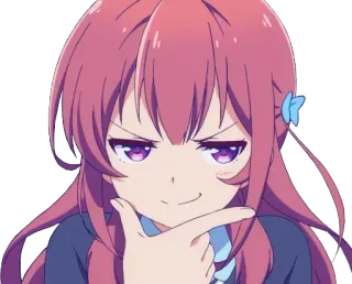 🤔 a66cbf84 สาวอนิเมะ, กำลังคิด, ครุ่นคิด, อนิเมะ, การ์ตูน, ตัวละคร telegram sticker