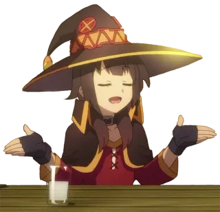 👐 b1b41c72 Megumin Konosuba อนิเมะ, เมกุมิน, Konosuba, น่ารัก, เวทมนตร์, พ่อมด telegram sticker