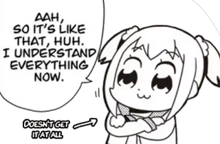 🤔 bd521522 AAH, SO IT'S LIKE THAT, HUH. I UNDERSTAND EVERYTHING NOW. DOESN'T GET IT AT ALL มังงะ, อนิเมะ, ตลก, เคอะเขิน, เข้าใจผิด, การ์ตูน telegram sticker