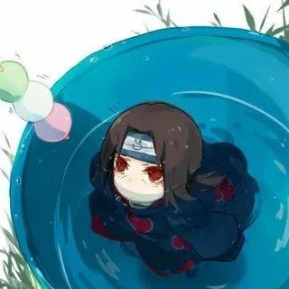 👁 724836b9 Itachi Naruto 애니메이션, 만화, 귀여운, SD 캐릭터, 팬아트, 이타치 우치하 telegram sticker
