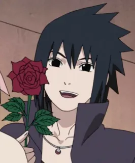 👁 caa12668 Sasuke Naruto 애니메이션, 만화, 사스케, 나루토, 장미, 꽃 telegram sticker