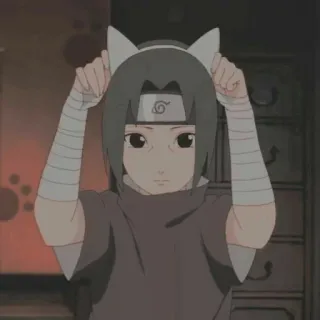 👁 d636433d Itachi Uchiha Naruto 애니메이션, 이타치, 나루토, 우치하, 고양이 귀 telegram sticker