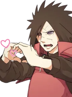 💕 f00fd433 Madara Uchiha Naruto anime, hearts, ninja, uchiha, madara telegram sticker