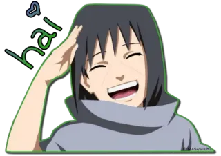 😄 7ac1966c Itachi Uchiha Naruto hai anime, feliz, sonriendo, uchiha telegram sticker