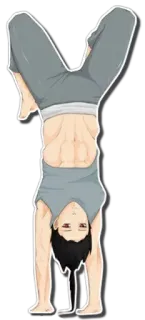 😶 fa51577b Yoga, Parada de manos, Ejercicio, Fitness, Anime, Gimnasia telegram sticker