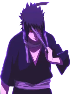 🌒 189bd1a6 Sasuke Uchiha Naruto Аниме, Меч, Ниндзя, Саске, Шаринган whatsapp sticker