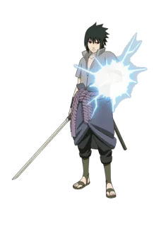 ⚡ 373ce3e8 Sasuke Uchiha Naruto Аниме, Ниндзя, Саске, Учиха, Молния, Меч whatsapp sticker