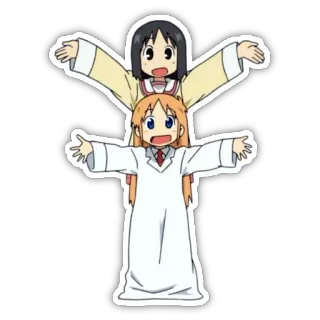 😇 39f14876 anime, dibujos animados, personajes, pose, amistad telegram sticker