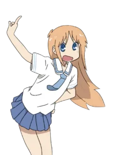 ❤️ 6ae90a56 Anime, Chica, Dedo corazón, Gesto ofensivo, Dibujo animado telegram sticker