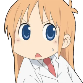 😅 b04a5477 Hakase Shinonome Nichijou Anime, Manga, Hakase Shinonome, Nichijou, lindo, confundido telegram sticker