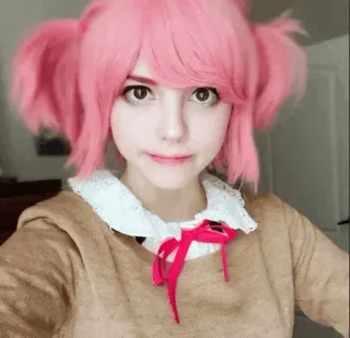 🏩 81eb0747 cosplay, portrait, woman, pink hair, anime style telegram sticker