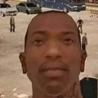 🤨 0d5a3d63 Carl Johnson Grand Theft Auto: San Andreas CJ, Carl Johnson, GTA, Grand Theft Auto, San Andreas, game character, video game telegram sticker