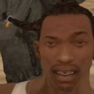 🤨 359e2aad CJ Grand Theft Auto CJ, Grand Theft Auto, game, character, video game telegram sticker