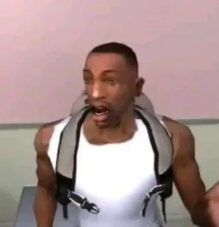 🤨 5f51a4f2 CJ Grand Theft Auto: San Andreas GTA, San Andreas, CJ, video game, meme, character telegram sticker