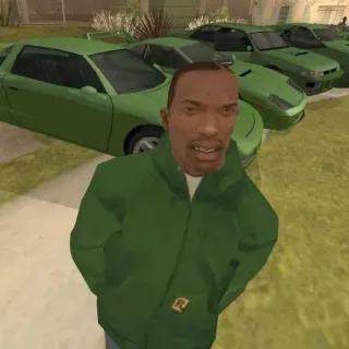 🤨 62af2b9a Carl Johnson Grand Theft Auto: San Andreas Carl Johnson, CJ, GTA, Grand Theft Auto, San Andreas, Video Game telegram sticker