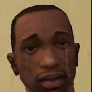 🤨 8ec65bd5 CJ Grand Theft Auto: San Andreas Carl Johnson, GTA San Andreas, crying, video game, sad telegram sticker