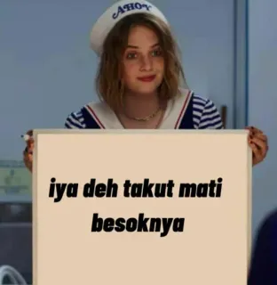 🔭 8a50fee9 Robin Buckley Stranger Things iya deh takut mati besoknya Robin Buckley, Stranger Things, Phim truyền hình, Hài hước, Meme, Hài telegram sticker