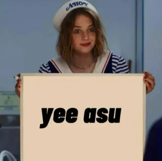 🔭 dd5eb182 yee asu Meme, Hài hước, Xúc phạm, Chữ, Hài telegram sticker