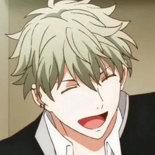 🗝 9bd14cc0 アニメ, 男性, 笑顔, 陽気 telegram sticker